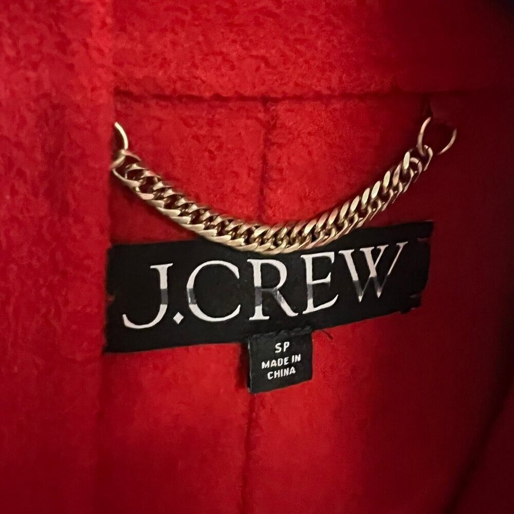 J.Crew $398 Petite Harriet Trench Coat Holiday Red Size PS BV873 - Picture 8 of 8